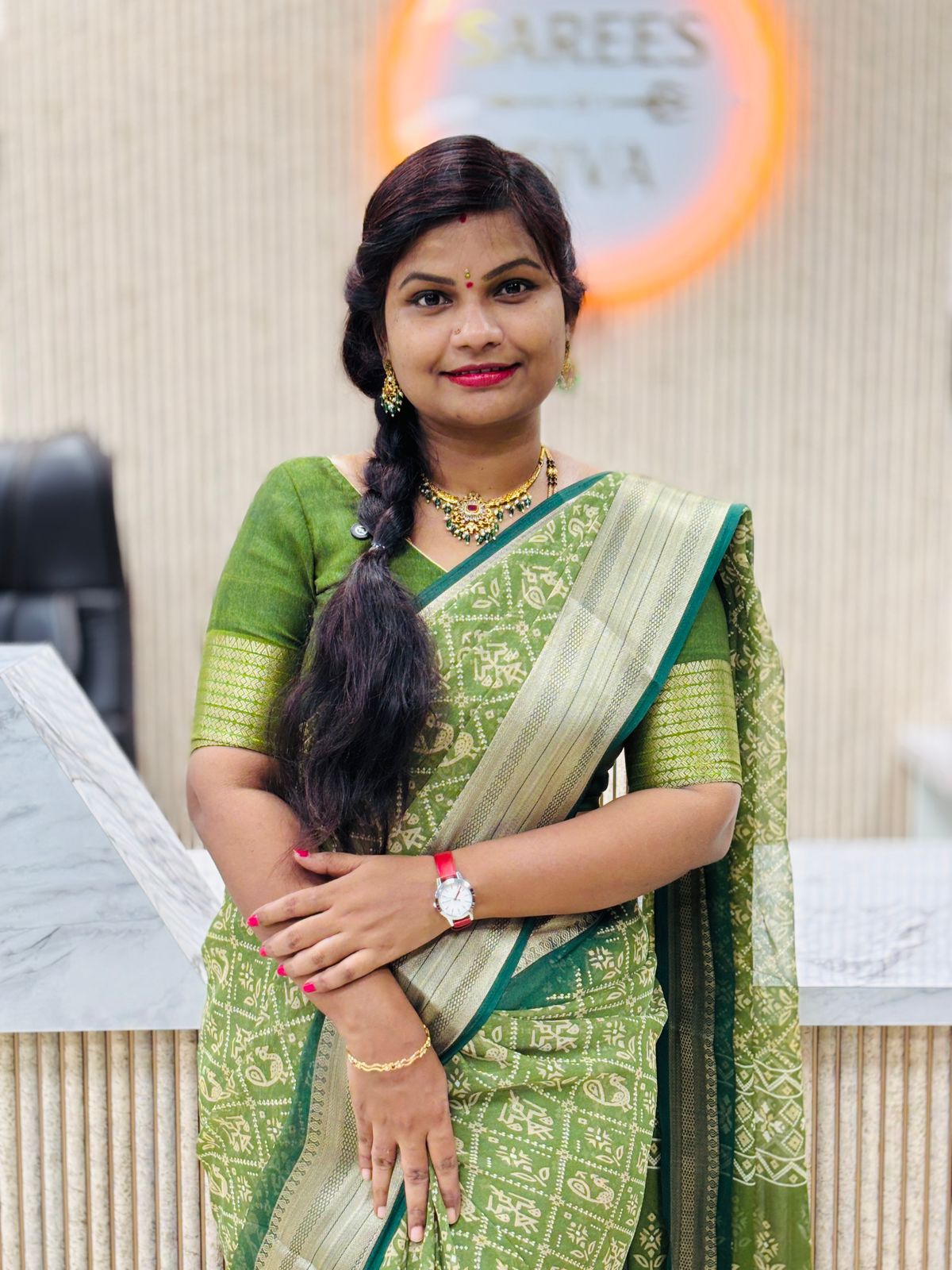 Patola Pochampally Crepe Saree