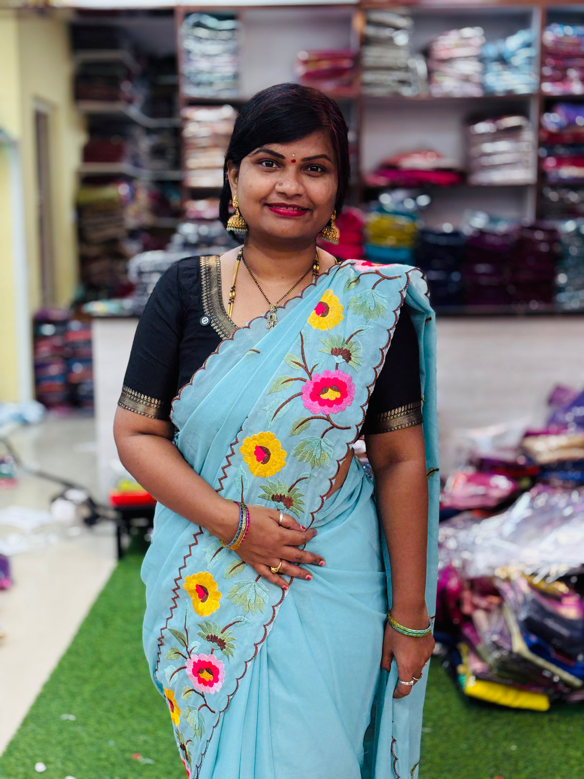 Star Georgette Rangoli Sarees