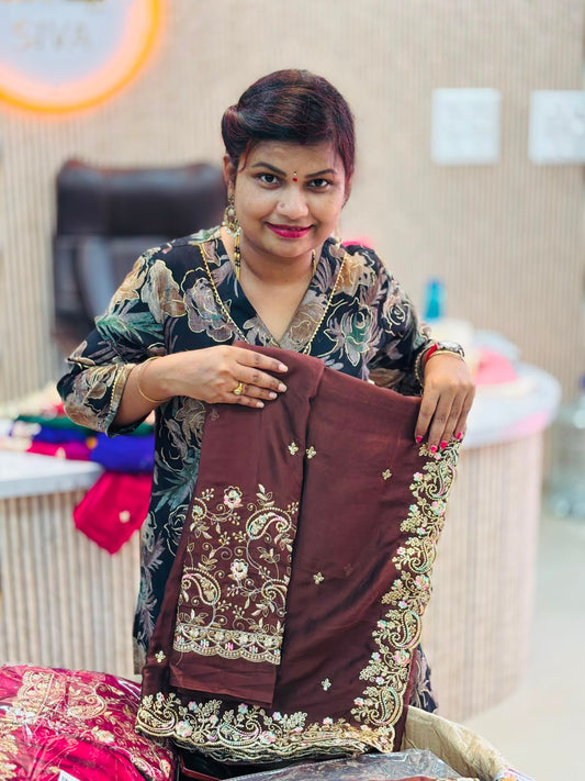 Designer embroidery sarees