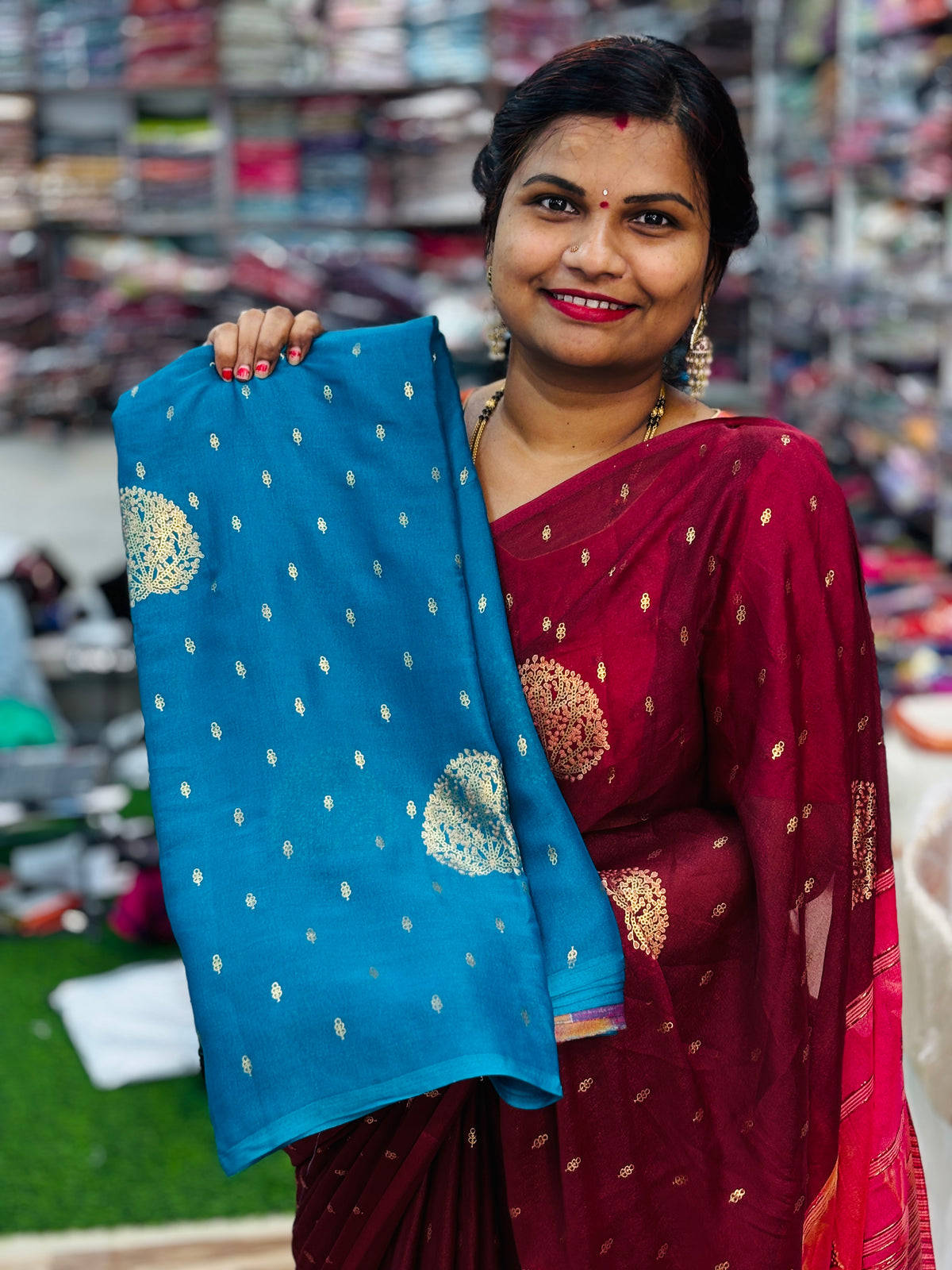 Azrak Multi Chiffon Sarees