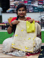 Space cutwork embroidery saree