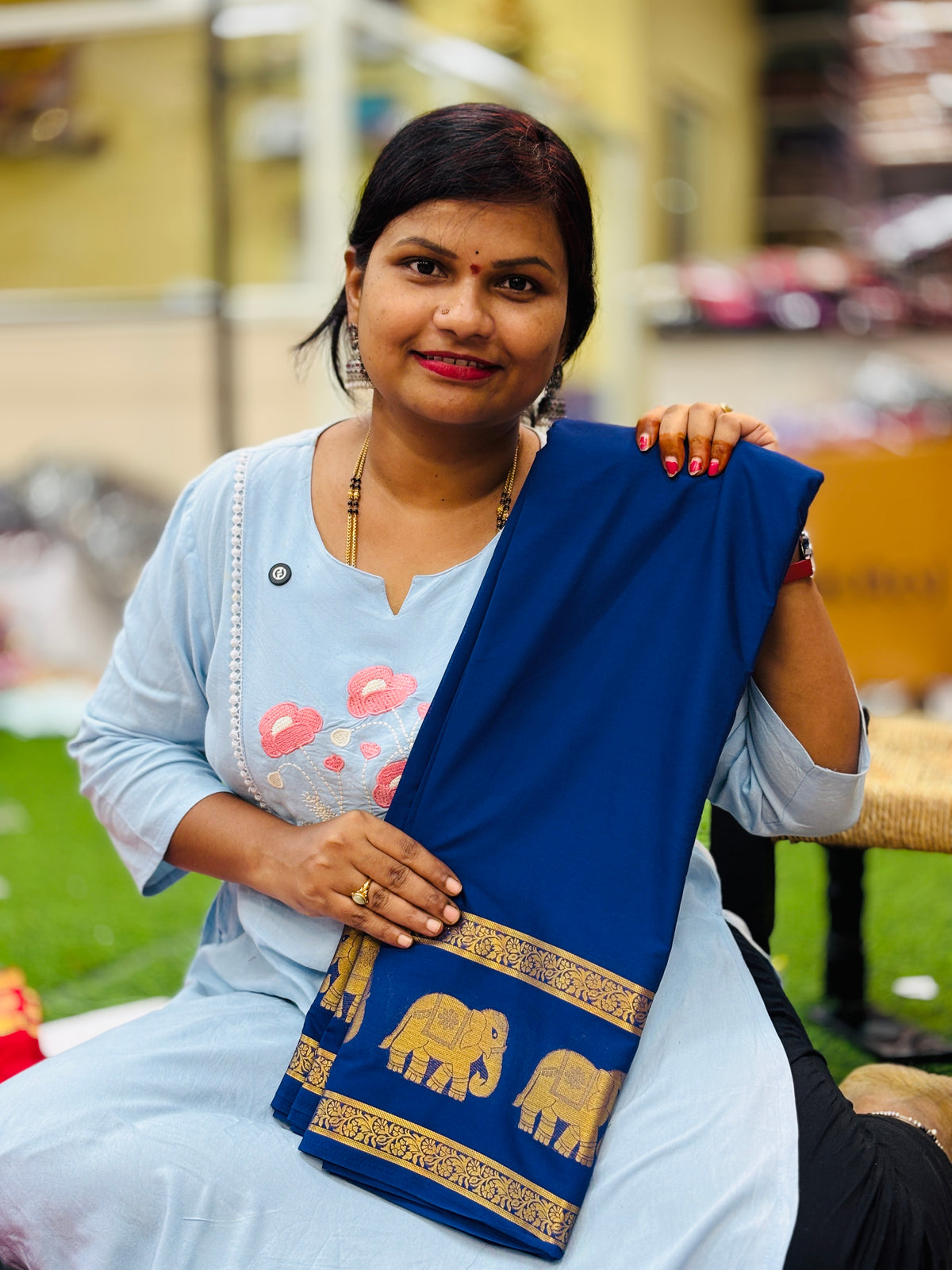 Semi Mysore Crepe Sarees