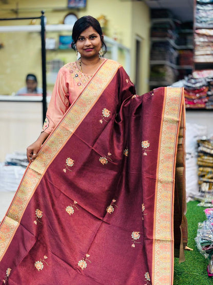 Tusser Sico Border Sarees