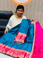 Mangalagiri pithani borders  Contrast Duppatta with cut work borders