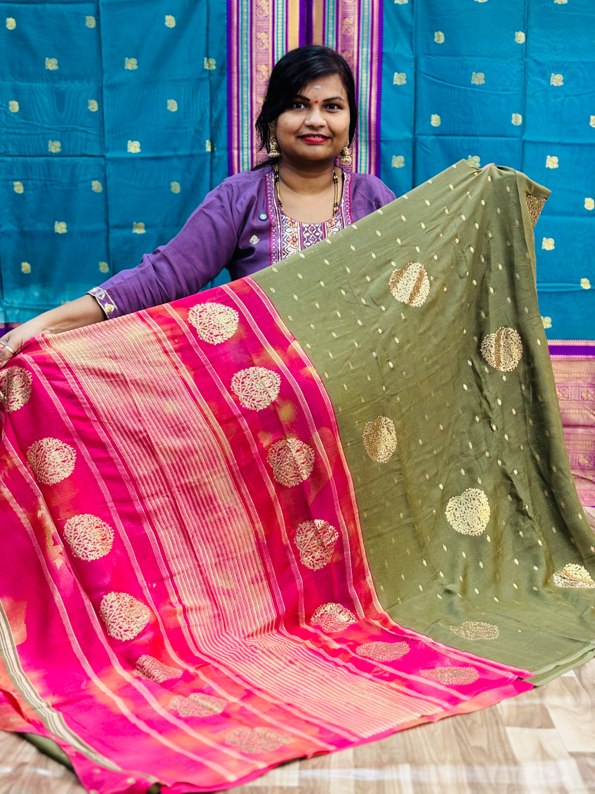 Azrak Multi Chiffon Sarees