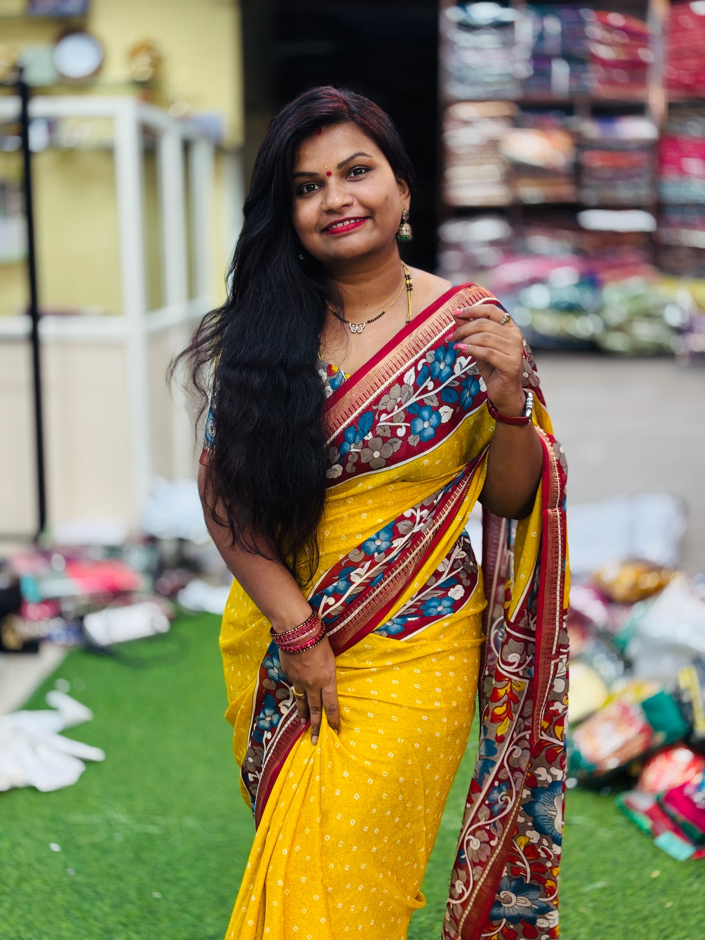 Kalamkari Chiffon Georgette saree