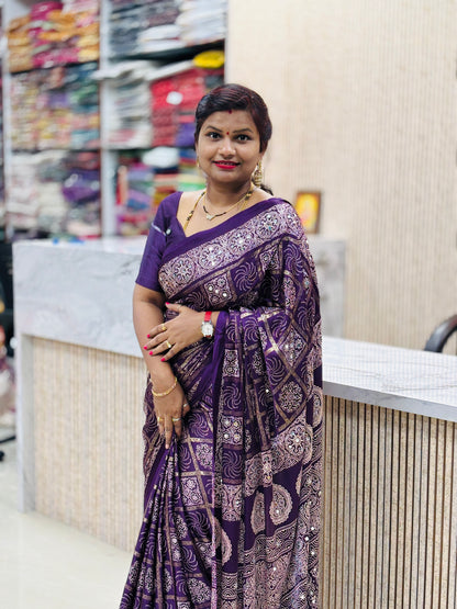 Azrak Model Silk Saree