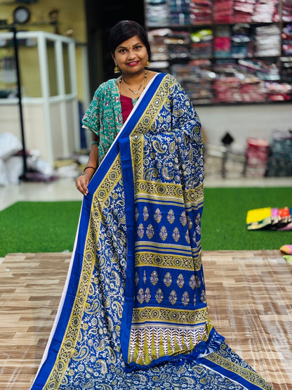 Pashmina  Azrak Model Silk Saree