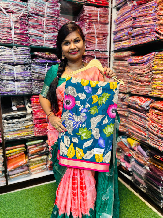 Pen Kalamkari Mangalagiri Sarees
