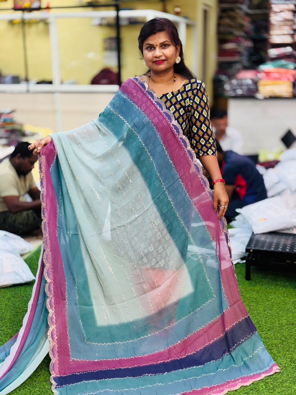 Designer Rainbow sarees