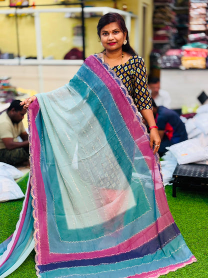 Designer Rainbow sarees