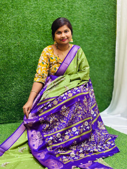 Moonga Kanchi silk