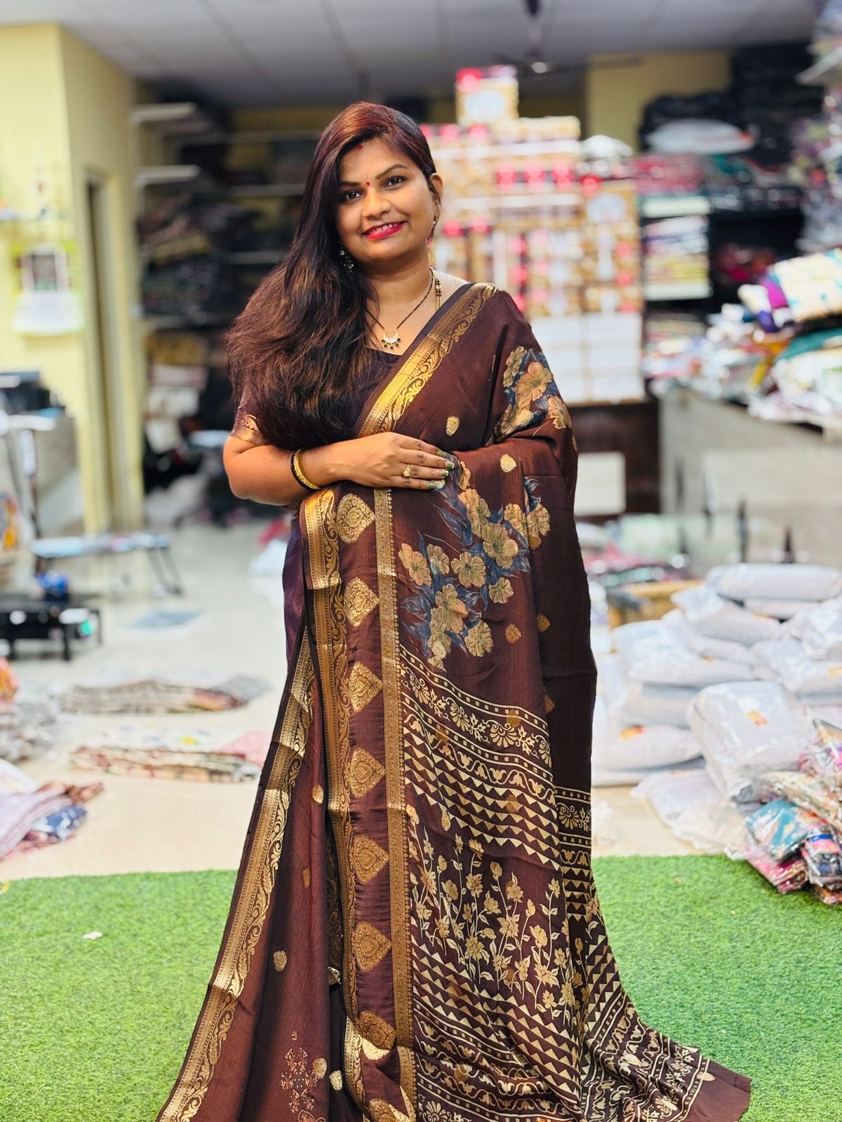 Crepe Silk Sarees ( unstitched )