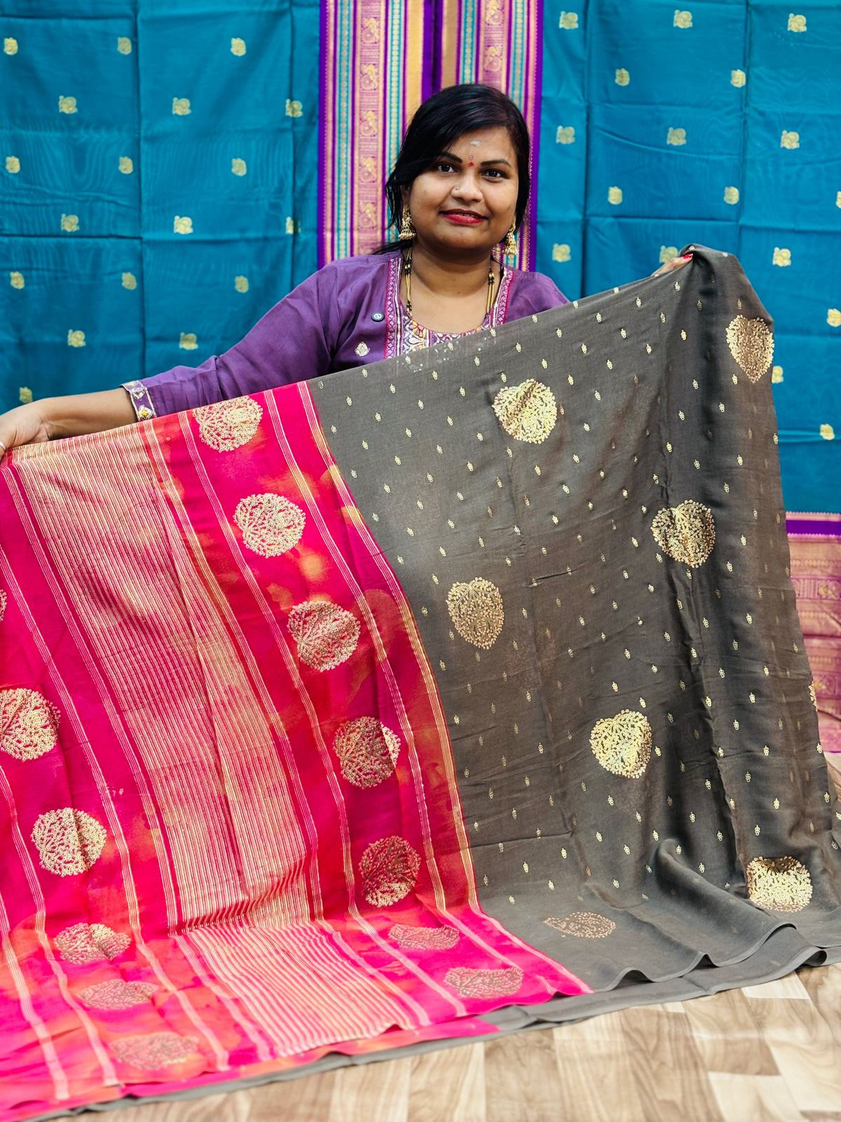 Azrak Multi Chiffon Sarees