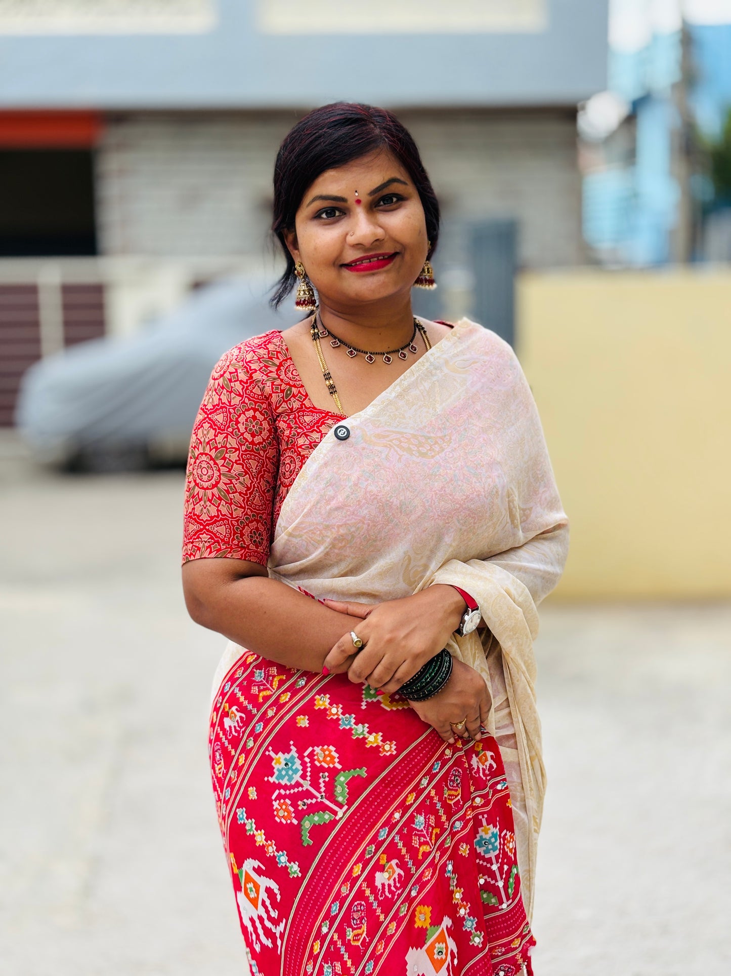 Kalamkari Crepe Azrak Sarees