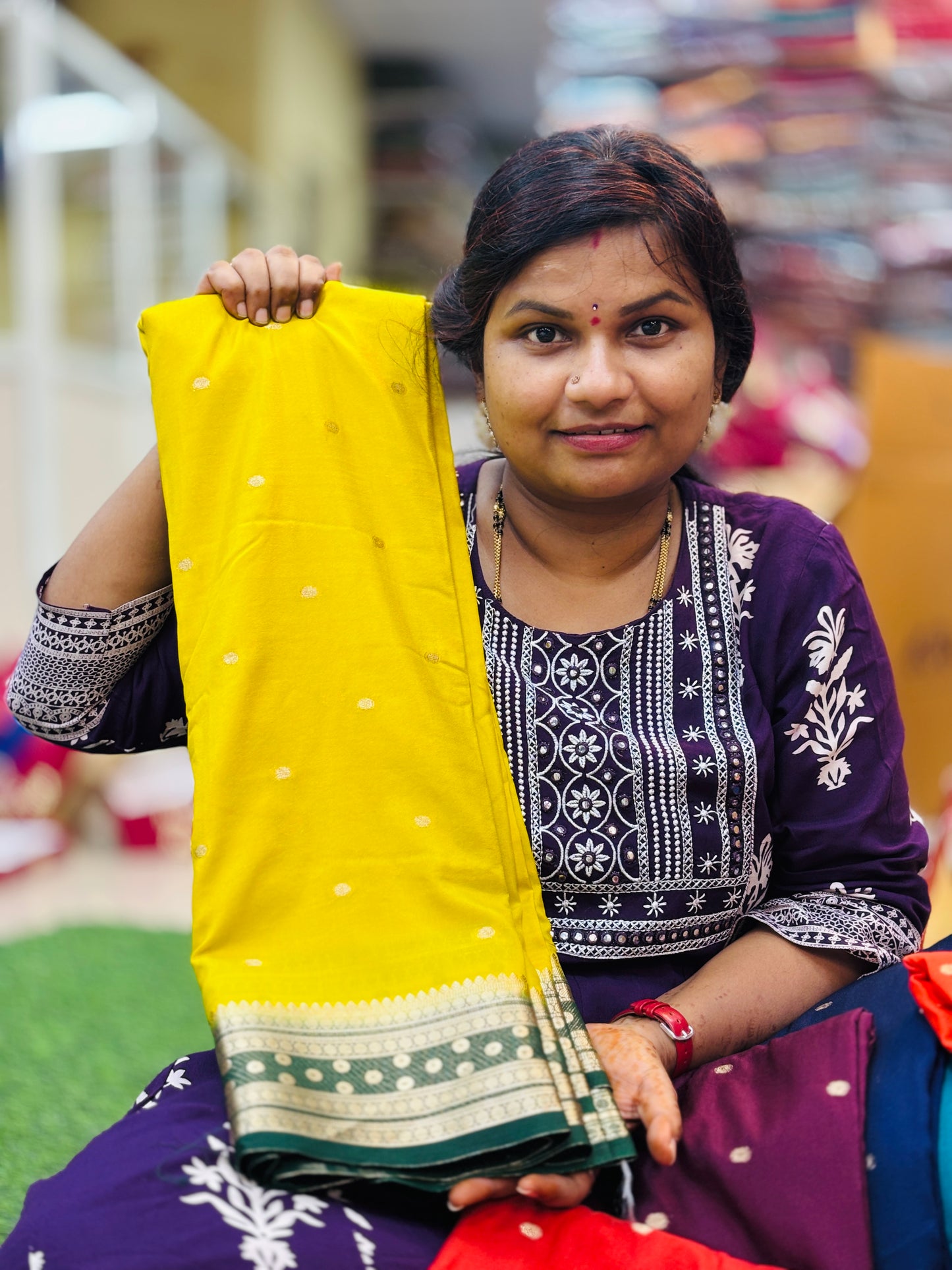 Semi Mysore Crepe Sarees