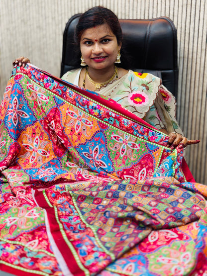 Azrak chinnon Real mirrors saree