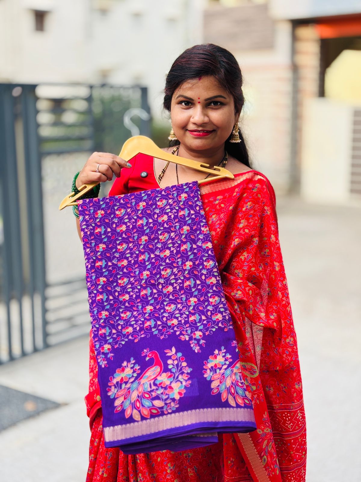 Metallic Georgette Saree