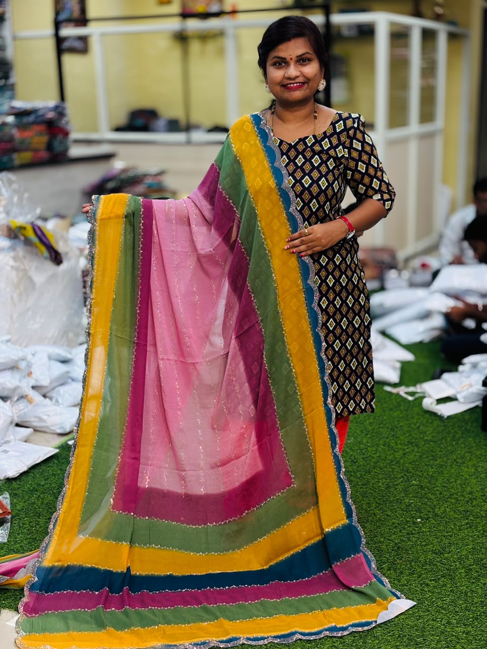 Designer Rainbow sarees