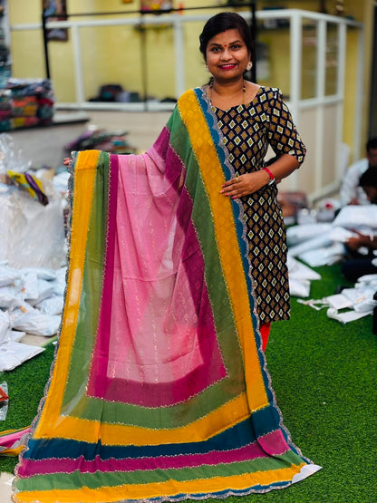 Designer Rainbow sarees