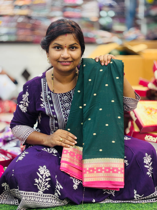 Semi Mysore Crepe Sarees