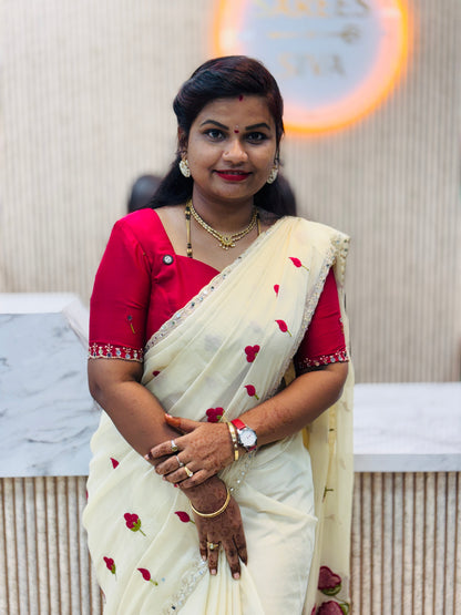 Space Georgette Saree