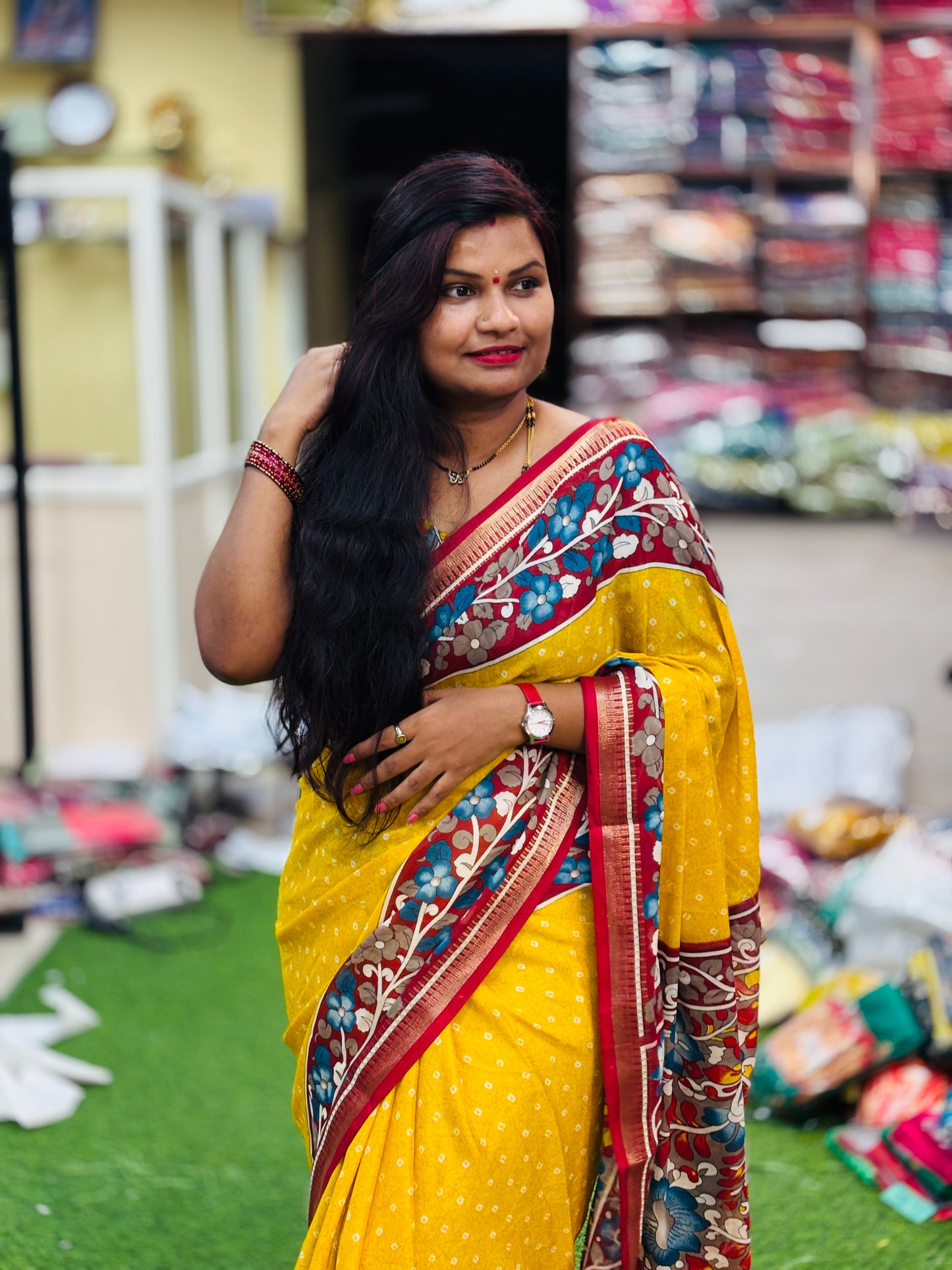 Kalamkari Chiffon Georgette saree