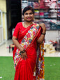Mangalagiri Georgette Saree Red