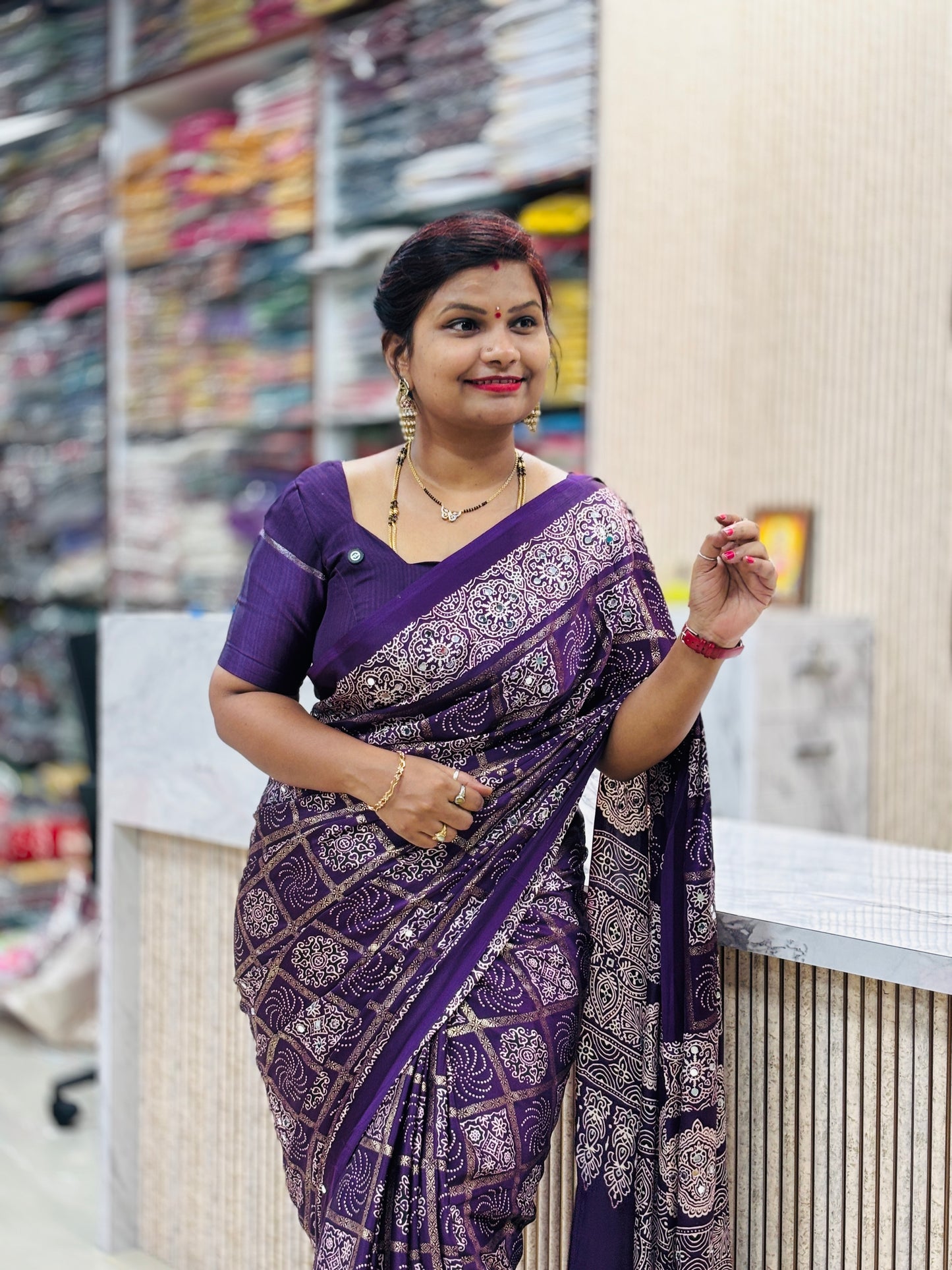 Azrak Model Silk Saree