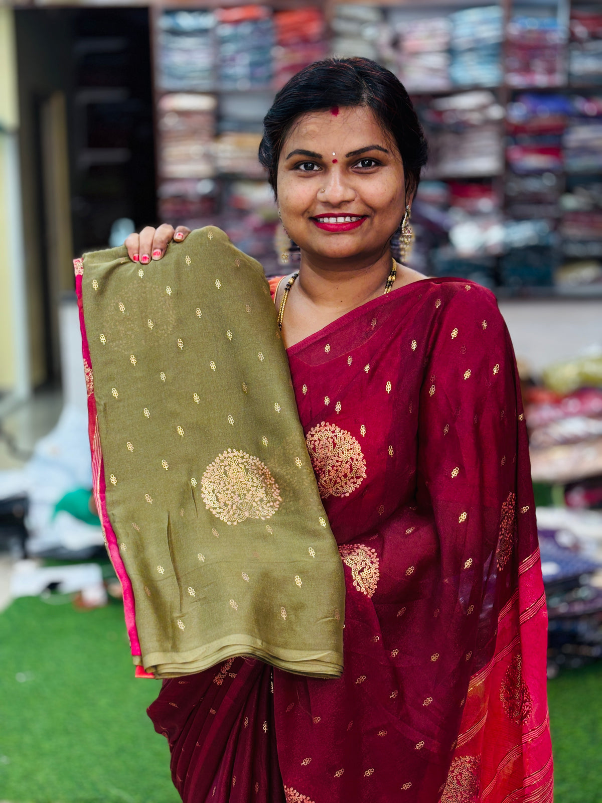 Azrak Multi Chiffon Sarees