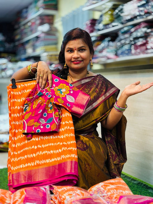 Mashroom Silk Sarees ( unstitched )