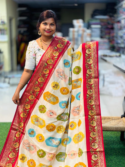 Georgette Gap Borders Saree