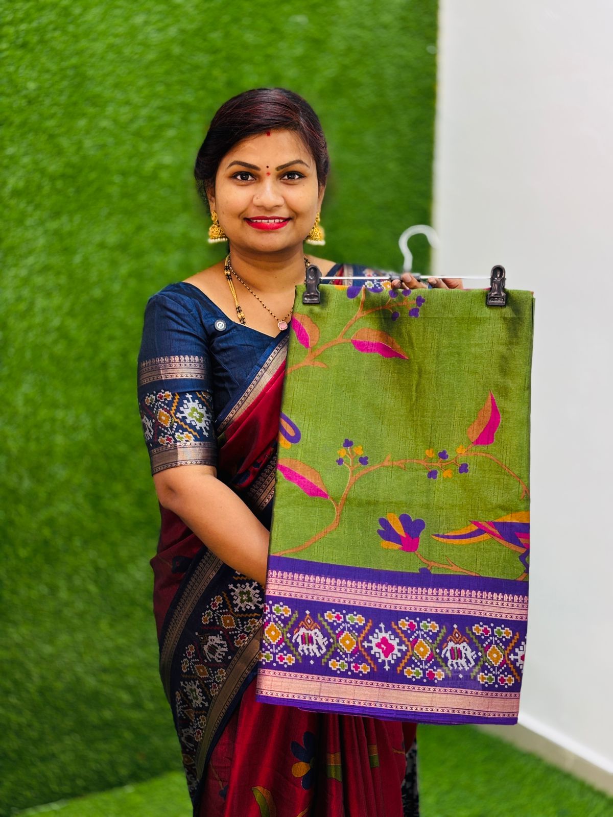 Pochampally Patola Pattu sarees  Patola borders  Digital print