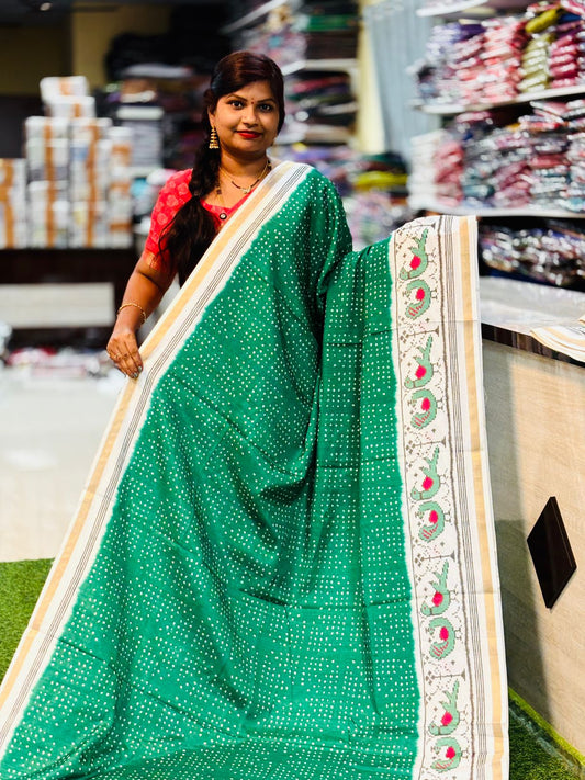 Pochampally Bandini Malai silk  Pochampally borders