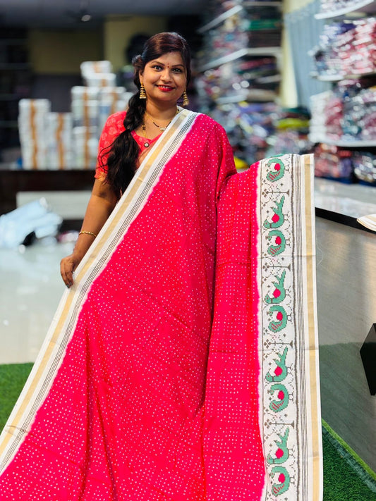 Pochampally Bandini Malai silk  Pochampally borders