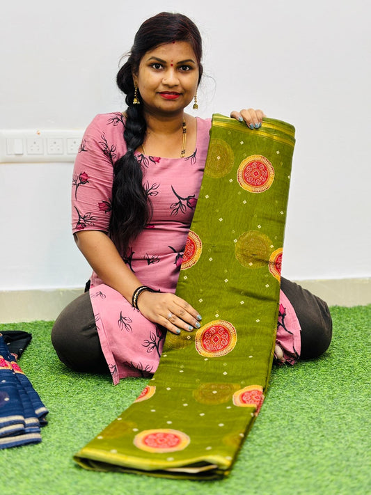 Trending malai cottons  Highlited with Bandini designs