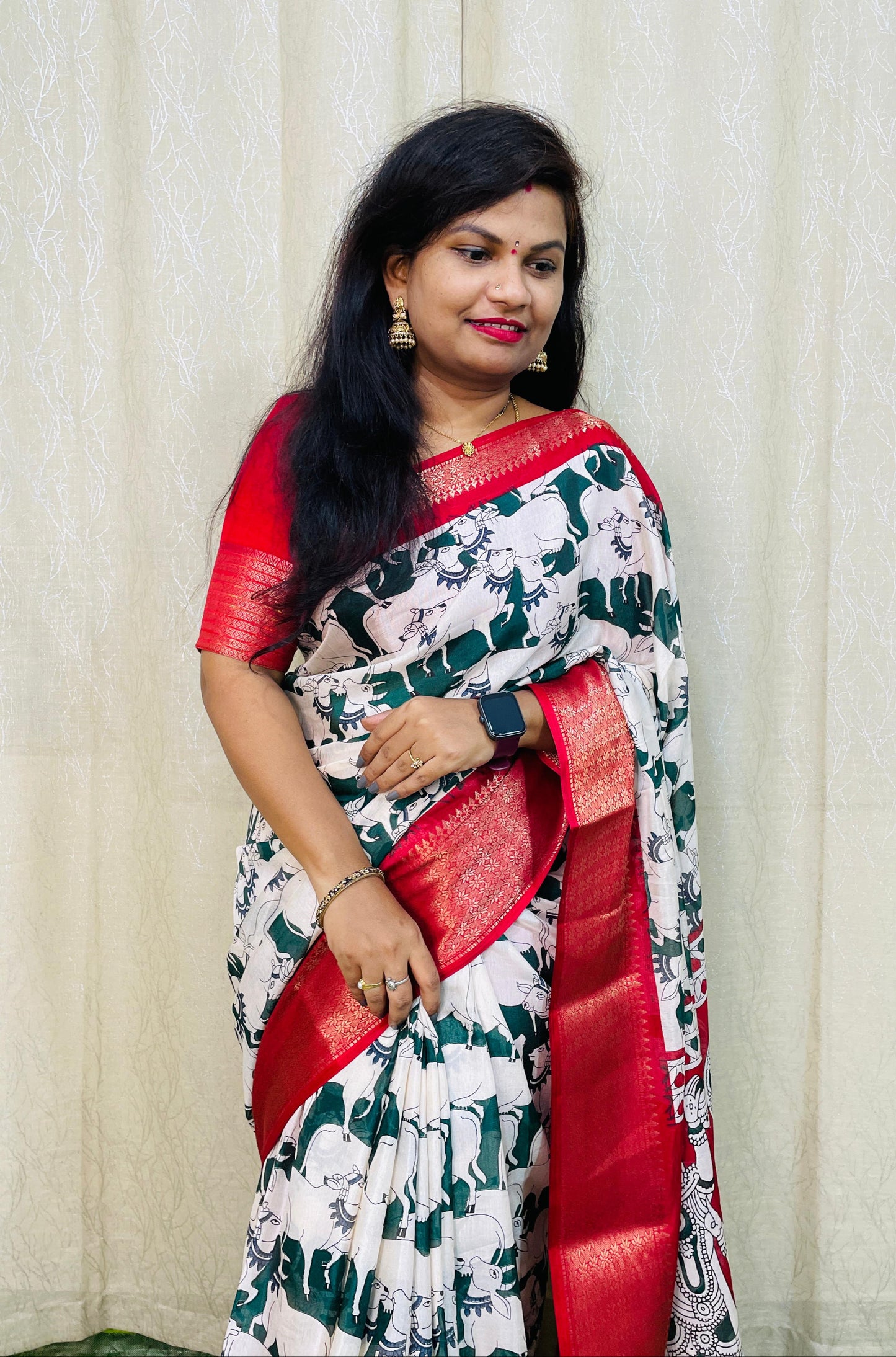 Kalamkari Butter Silk Sarees