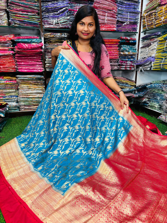 Semi georgette Pattu weavings