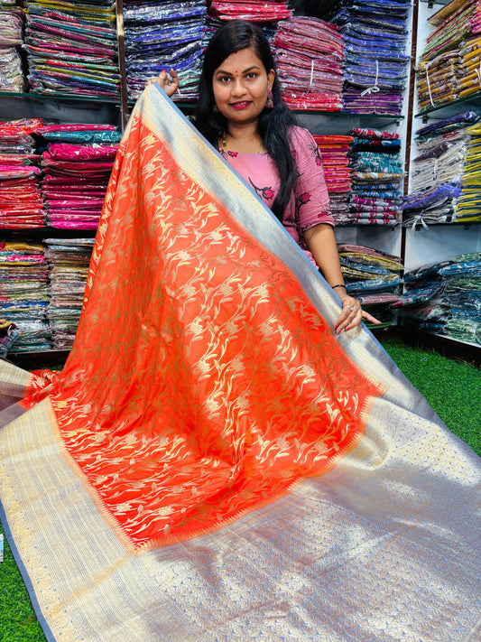 Semi georgette Pattu weavings