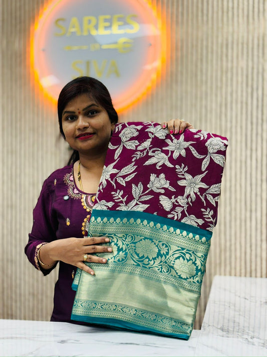 Premium Floral Kanchi Silk Saree