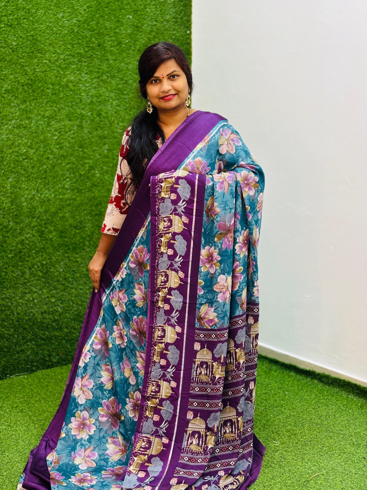 Crepe Chiffon Saree
