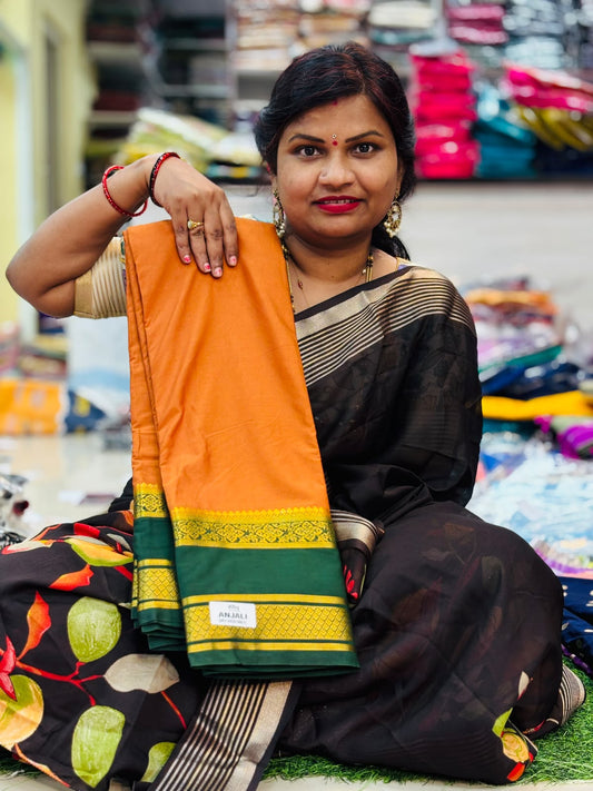 Semi Mysore crepe saree