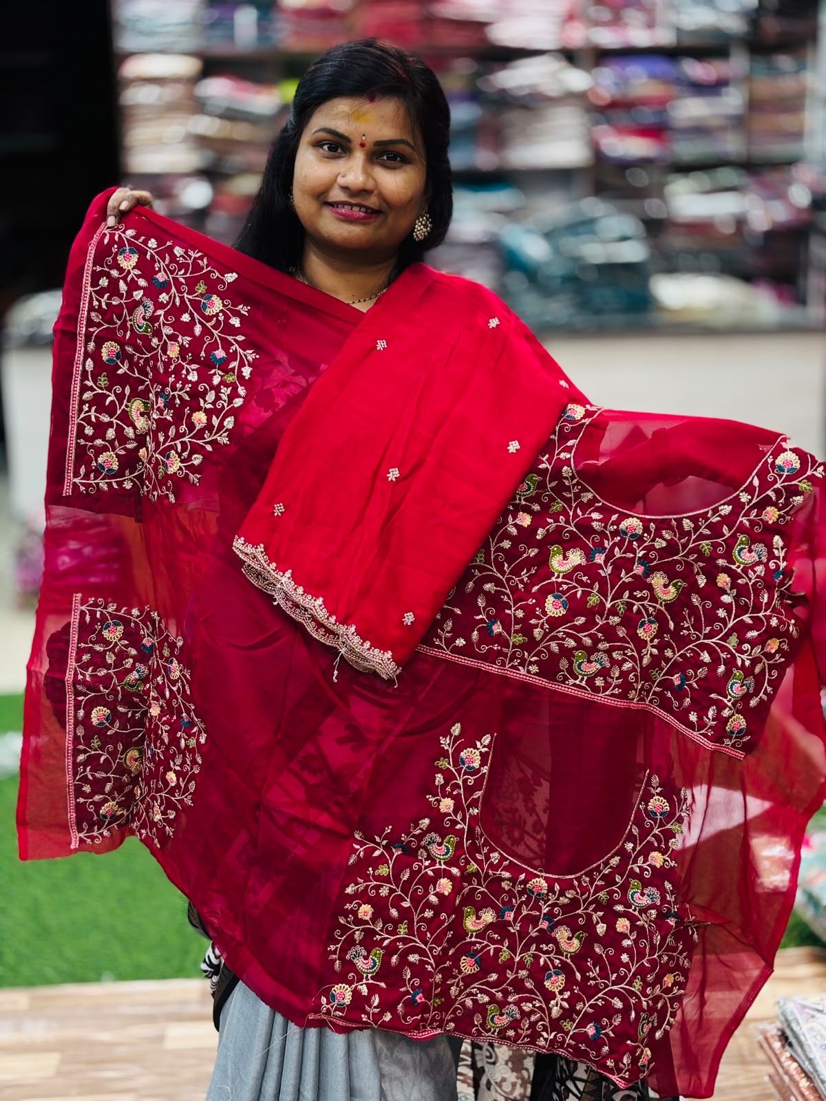 Designer Rangoli Sarees Redish Pink