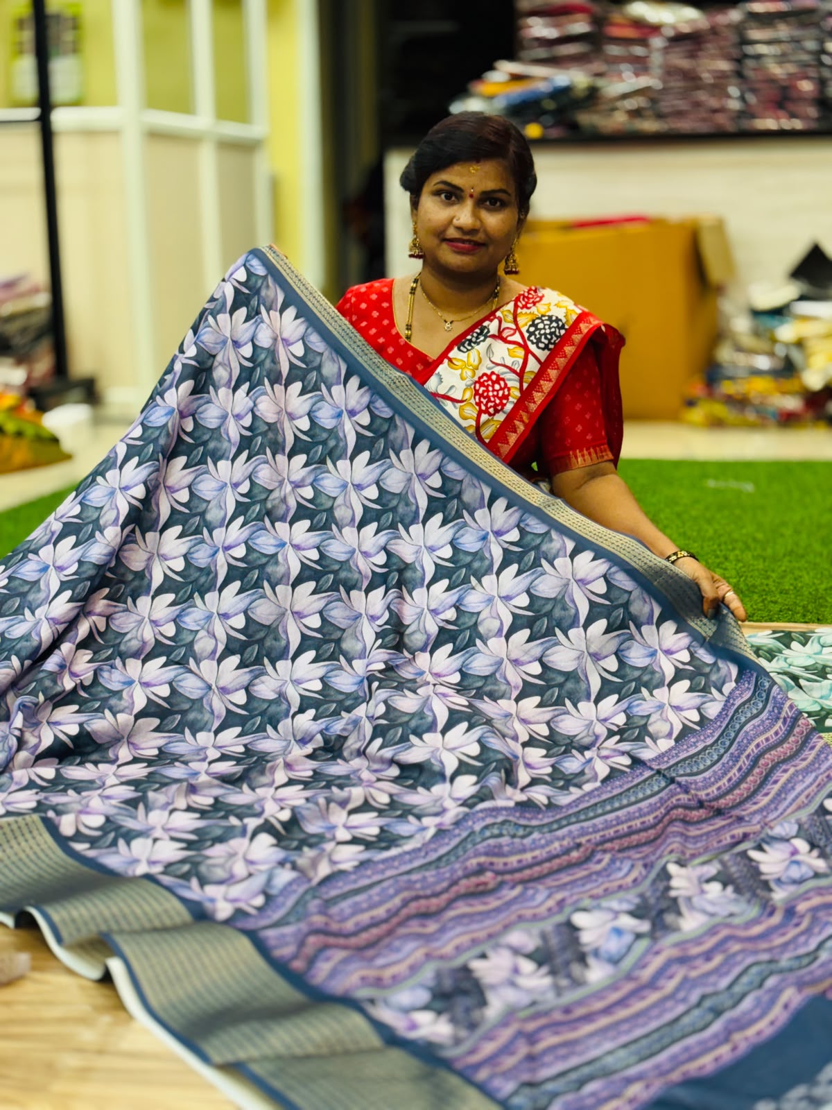 Digital crepe sarees
