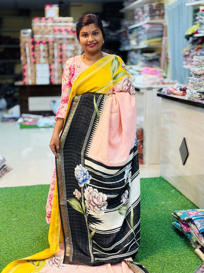 Ganga Jamuna Borders Crepe Silk