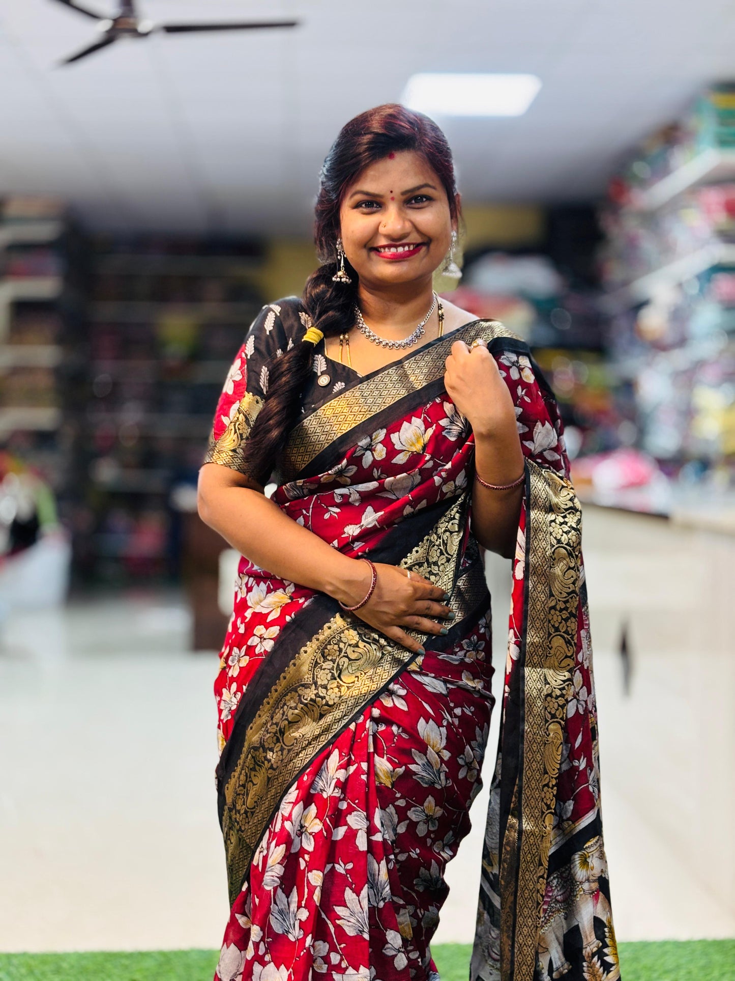 Premium Maheswari silk sarees with Kanchi peacock borders