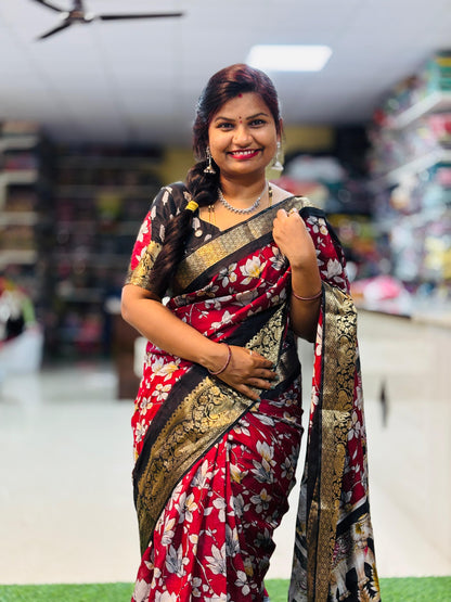 Premium Maheswari silk sarees with Kanchi peacock borders