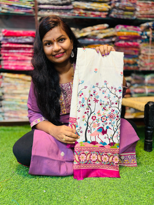 White special Foil silk