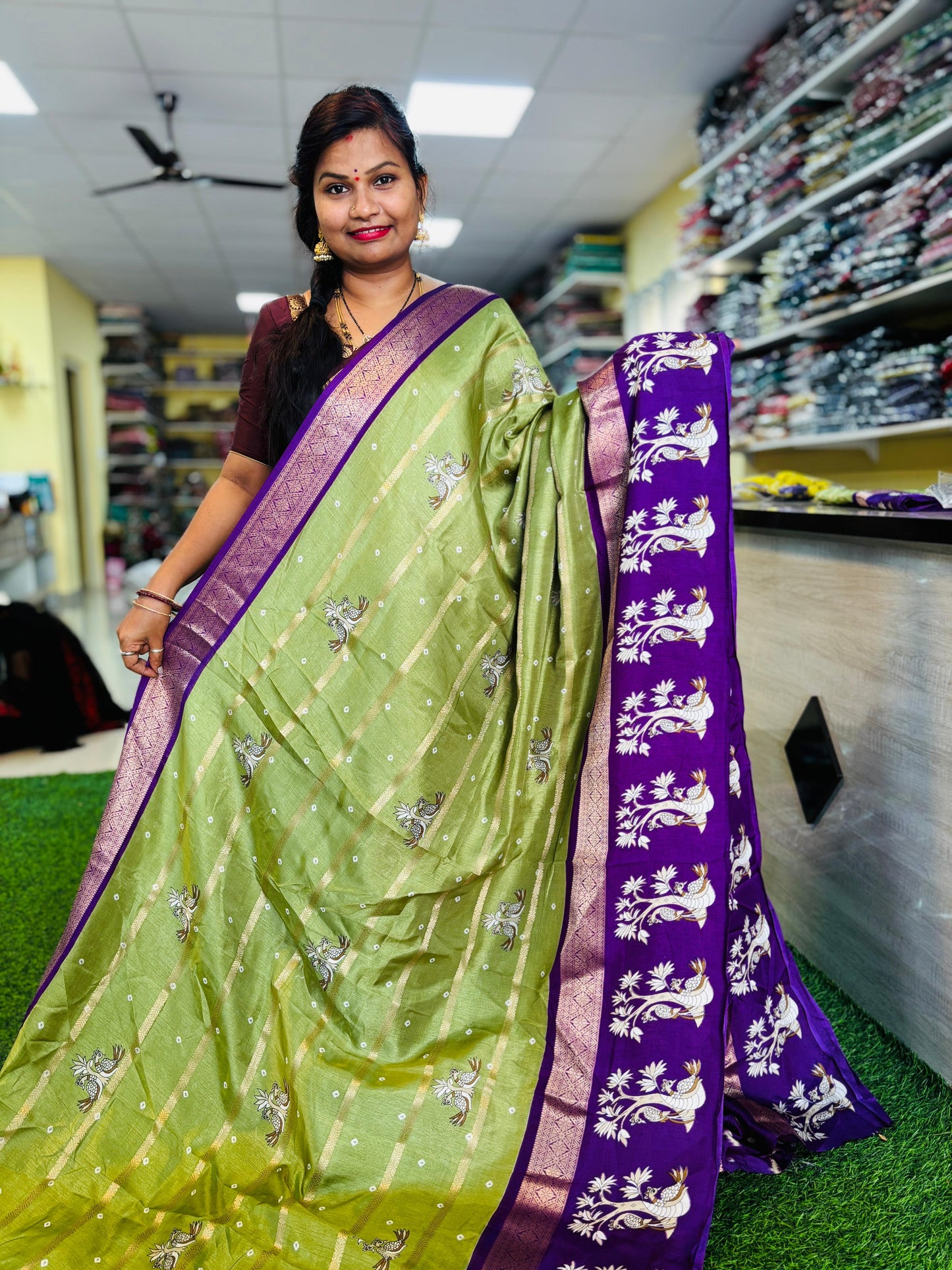 Uppada Green Apple Saree