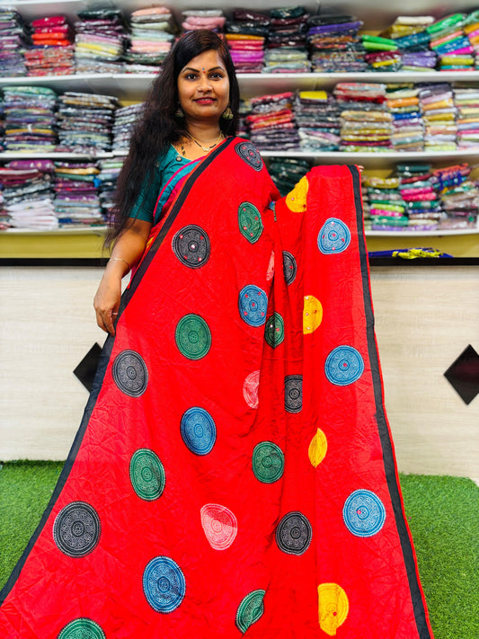 Moss Chiffon Bandhini